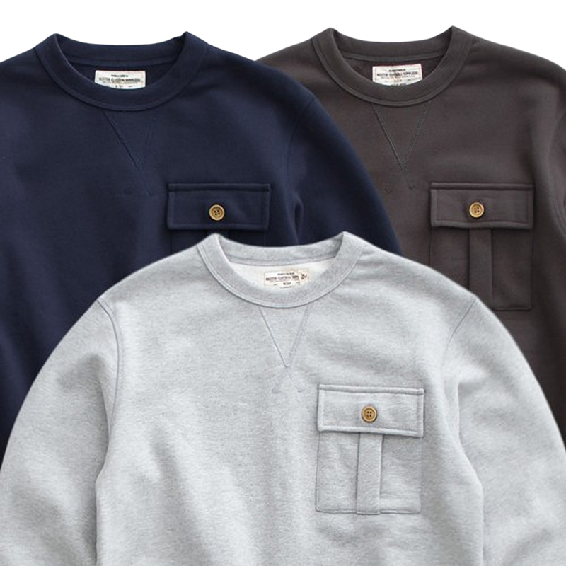 Fleece-lined flap pocket sweatshirt V0200