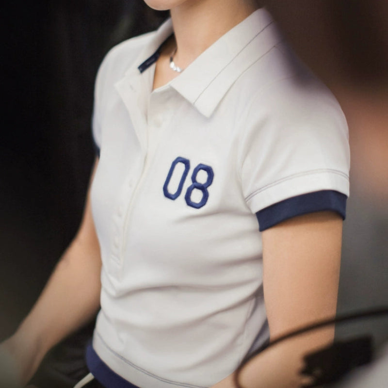 Colorblock Polo Tee V0659