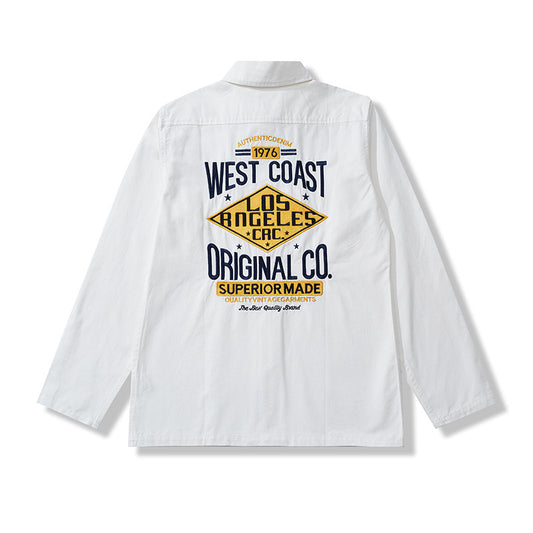 Embroidered Biker Work Shirt V0784