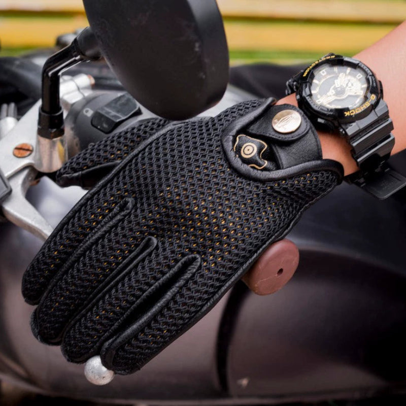 Leather Mesh Riding Gloves V0562