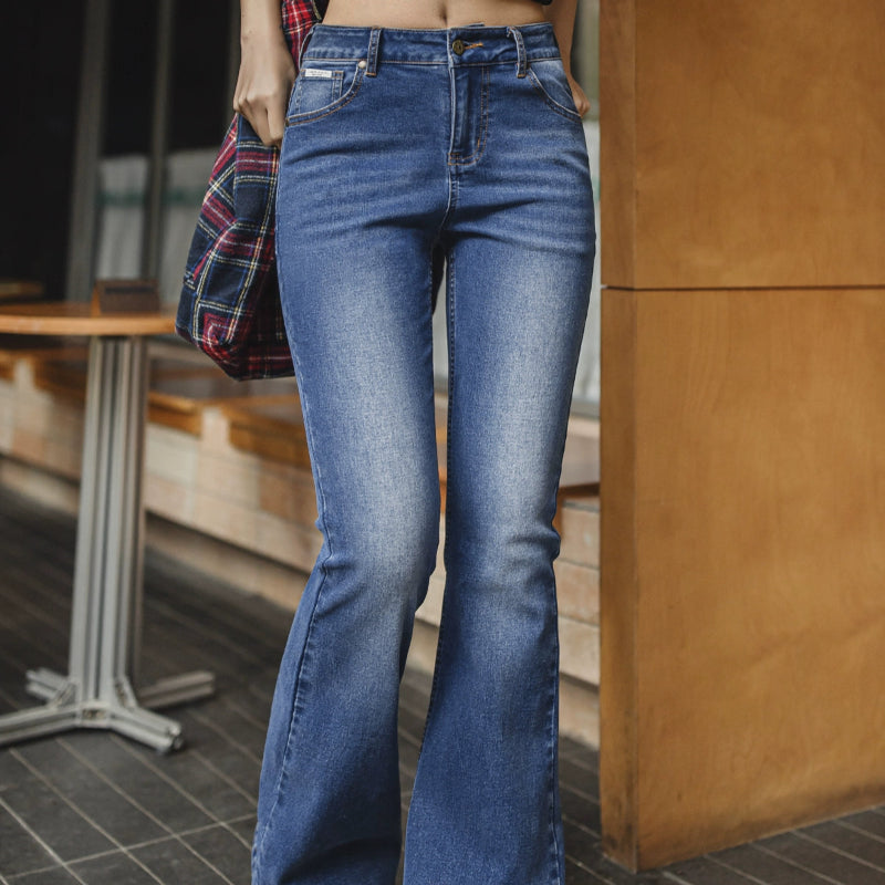 Vintage Blue Slim Flare Jeans V0641