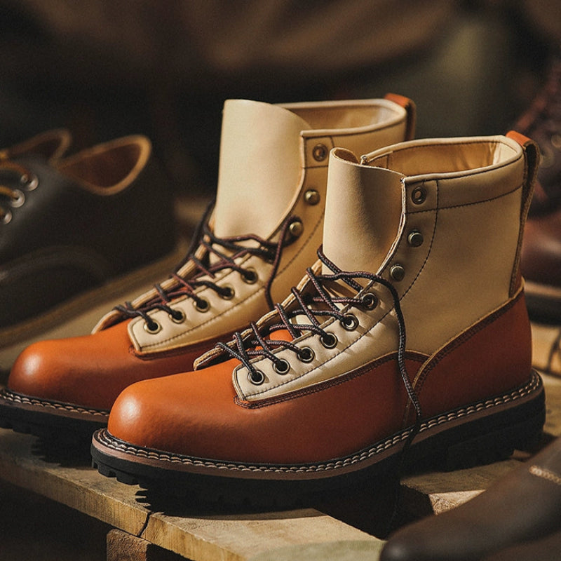 Retro Cowhide Work Boots V0795
