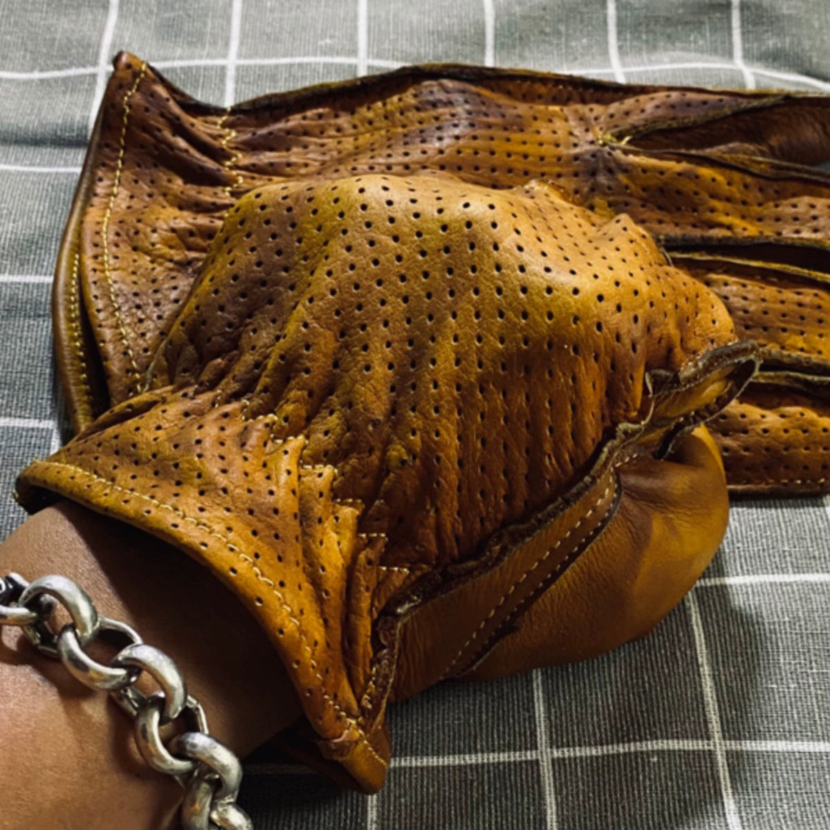Retro Leather Motorcycle Gloves V0791