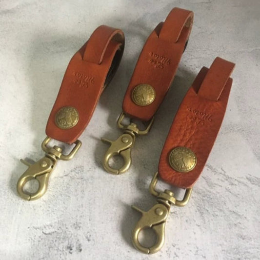 Vintage Biker Glove Clips with Brass Buckle V0565