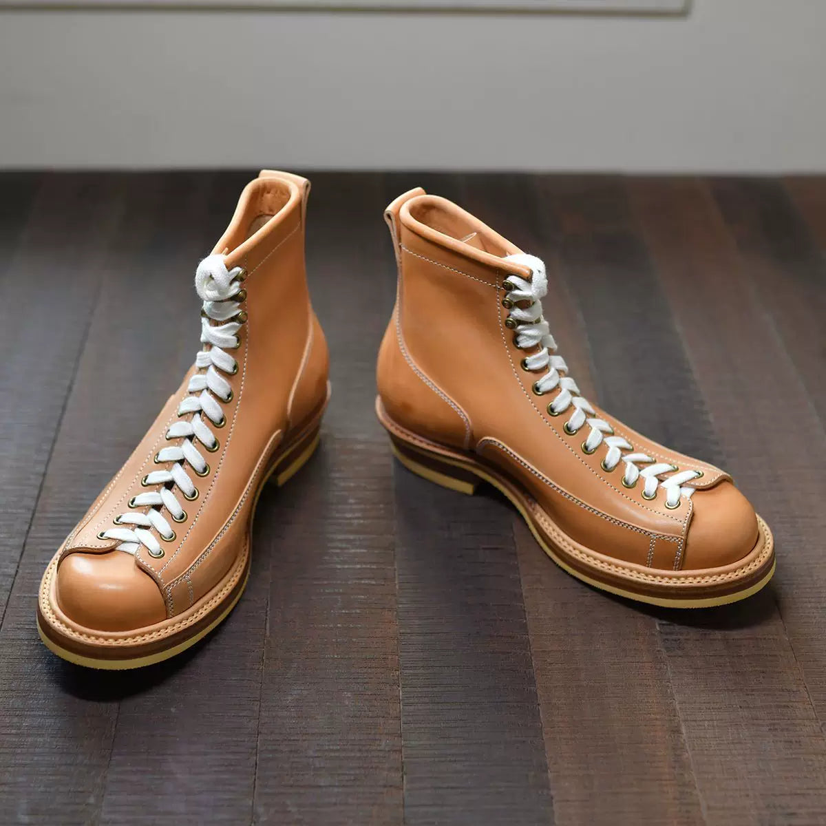 High-Top Microfiber Leather Work Boots V0958