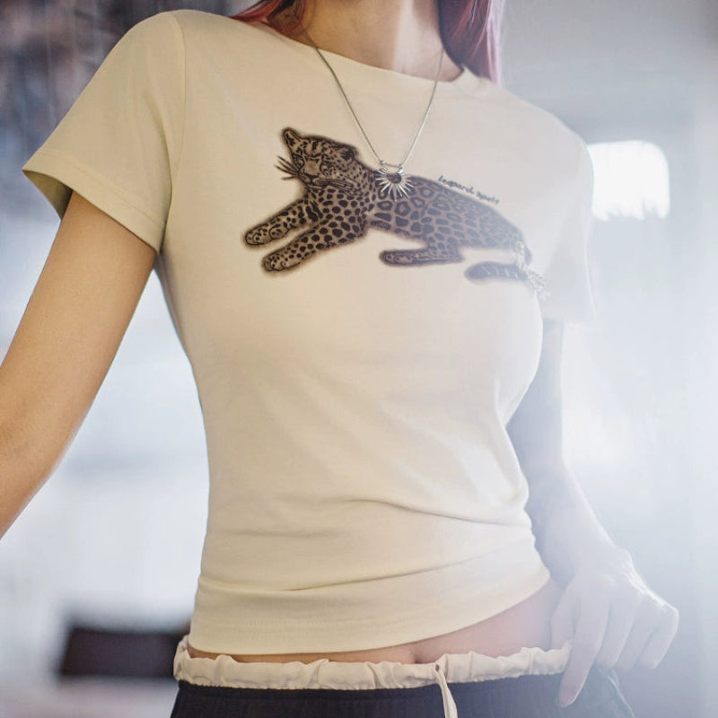 Vintage Animal motif Summer Tee V0634