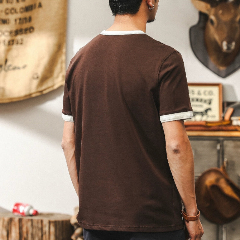 American Retro Fake Two-Piece Tee V0574