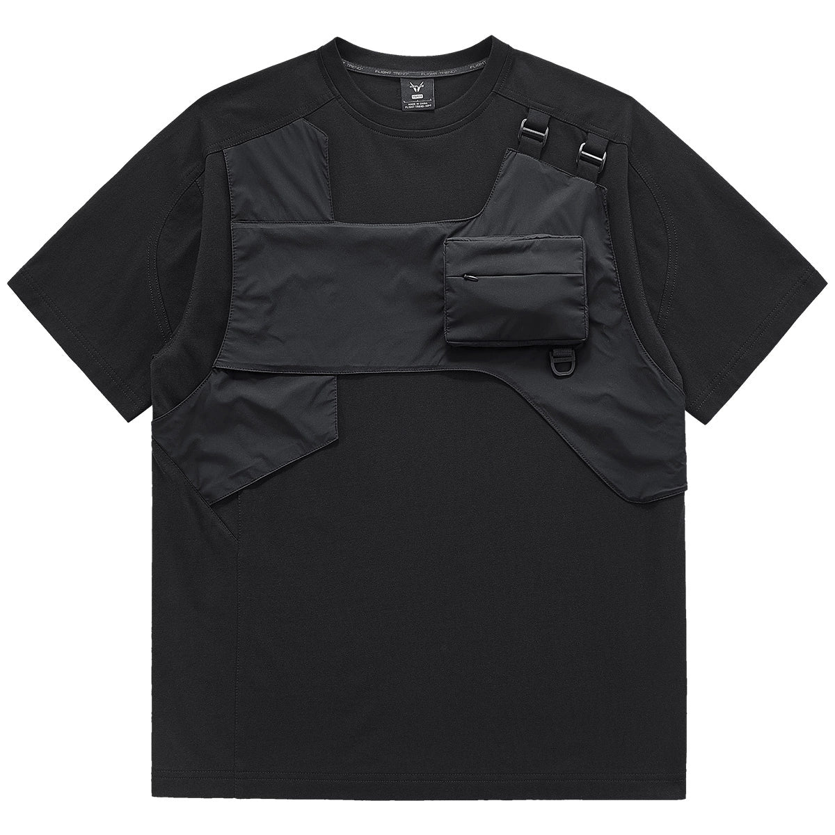 Faux two-piece chest pocket Tee V0601