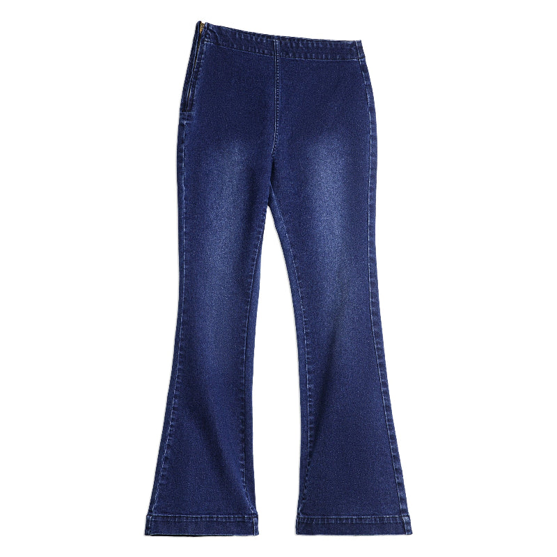 Vintage Side-Zip Wide-Leg Jeans