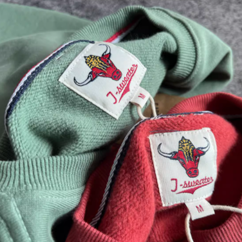 Retro suede patch sweatshirt V0430