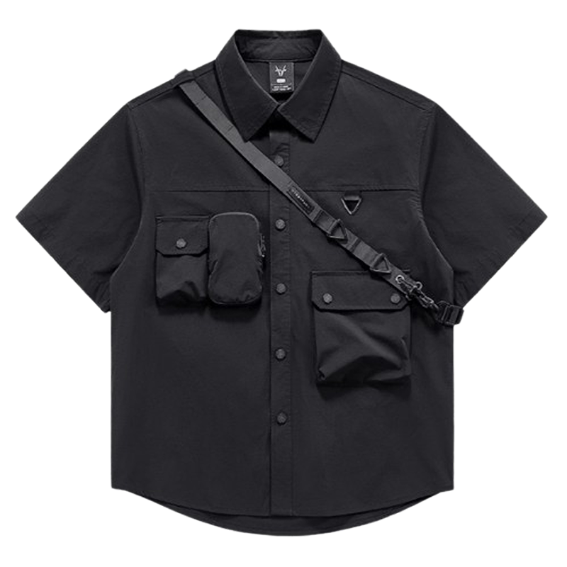 Multi-pocket strap shirt V0506