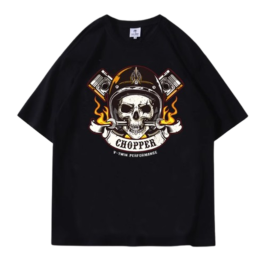 Vintage Biker Girl Graphic Tee V0756