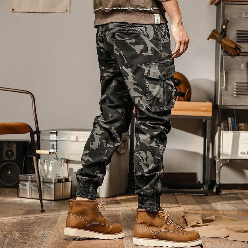 Hem Zipper Camouflage Pants V0056