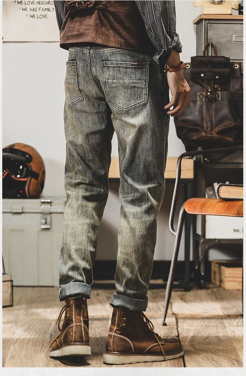 Washed distressed denim V0058