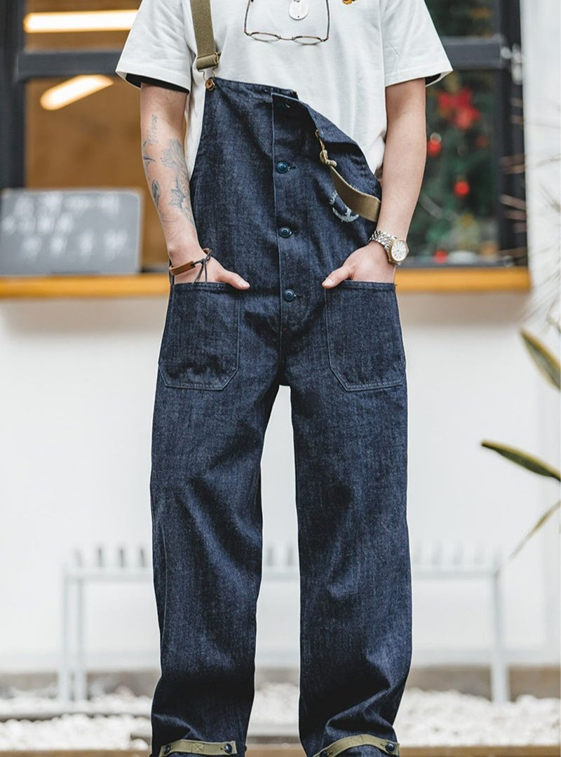 American Retro Navy Overalls V0079