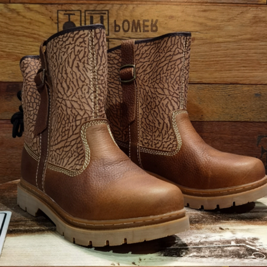 Leather Biker Boots V0855