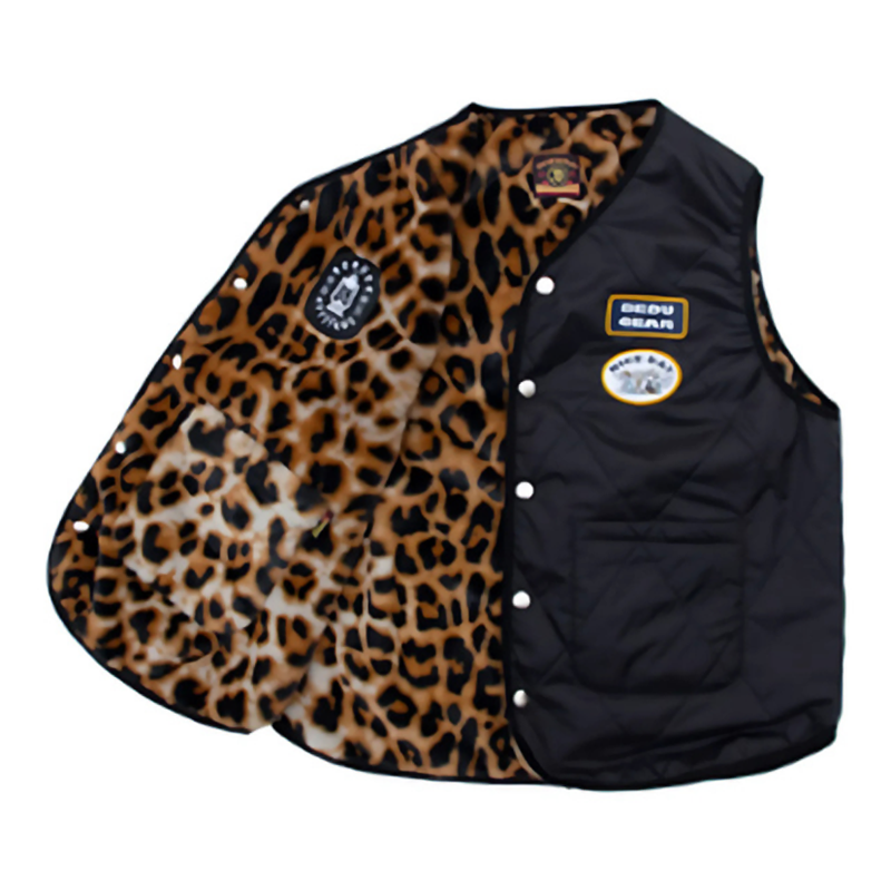 Unisex leopard reversible vest V0457