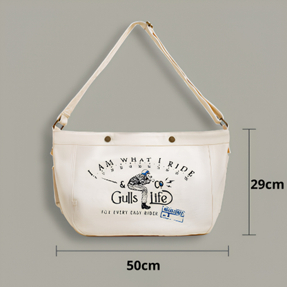 Retro Biker Canvas Tote Bag V0988