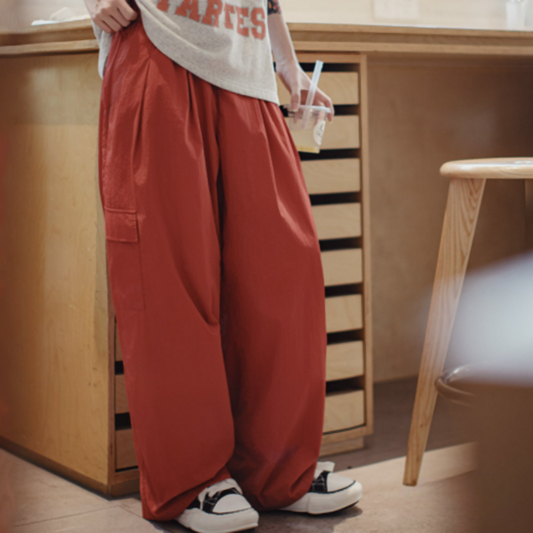 Sunset Orange Paratrooper Pants V0773