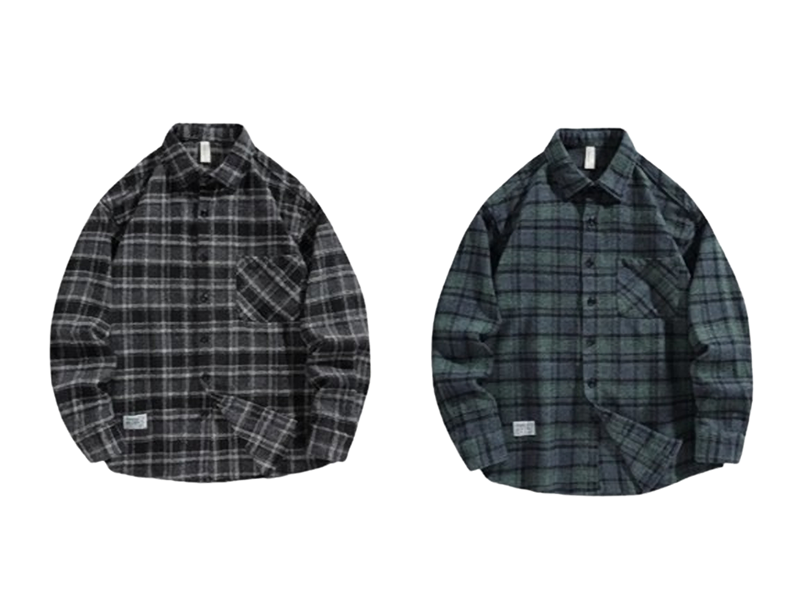 American retro flannel shirt V0115