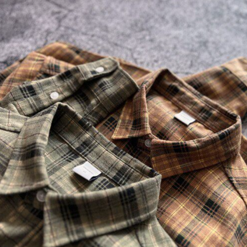 Retro Plaid Casual Shirt V0922