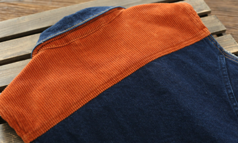 Patchwork Denim Vest V1043