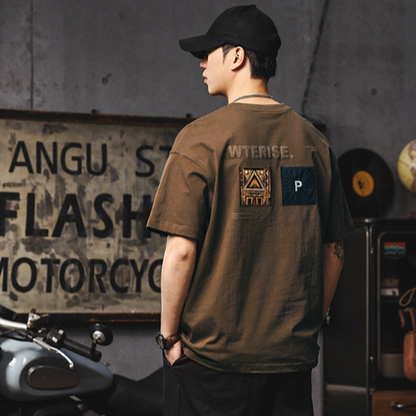 Retro Gangster Cotton T-Shirt V0974