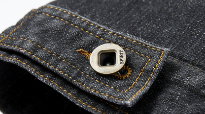 Retro denim fleece jacket V0324