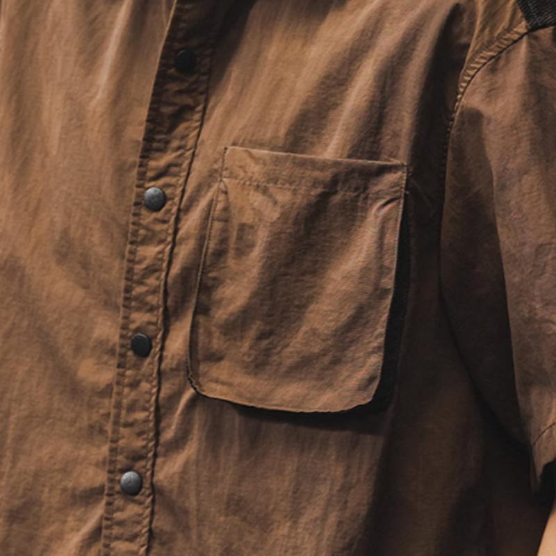 Retro Two-tone Work Shirt V0693