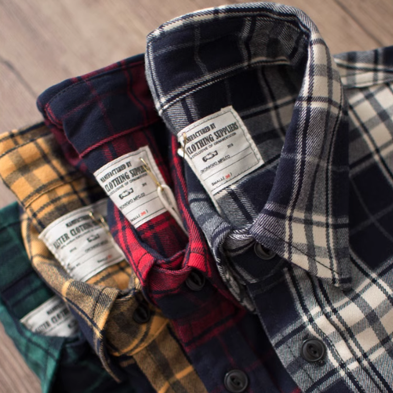 Heavyweight retro check shirt V0198