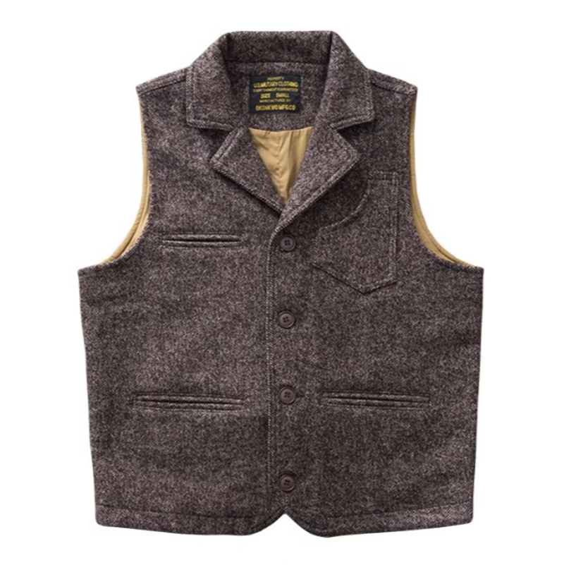 Heavyweight tweed vest V0167