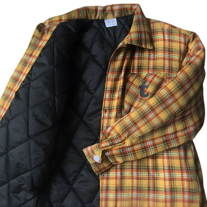 Checked padded jacket V0845