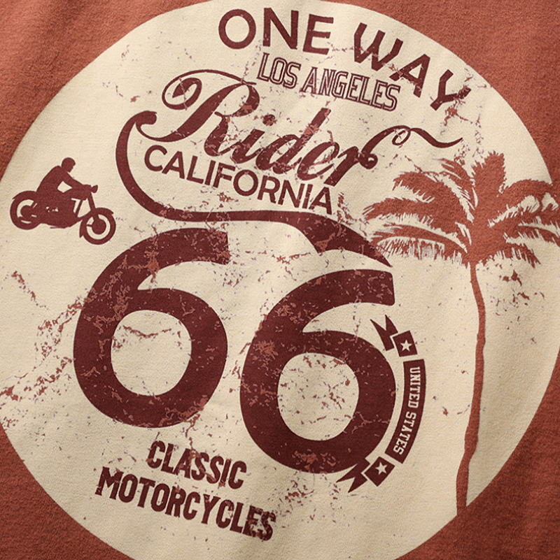 Vintage-Style Printed T-Shirt V0996