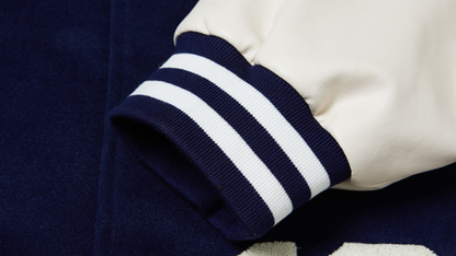Big size Blue and White Baseball Jacket V0814