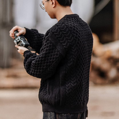 Heavyweight Knit Pullover Sweater V0853