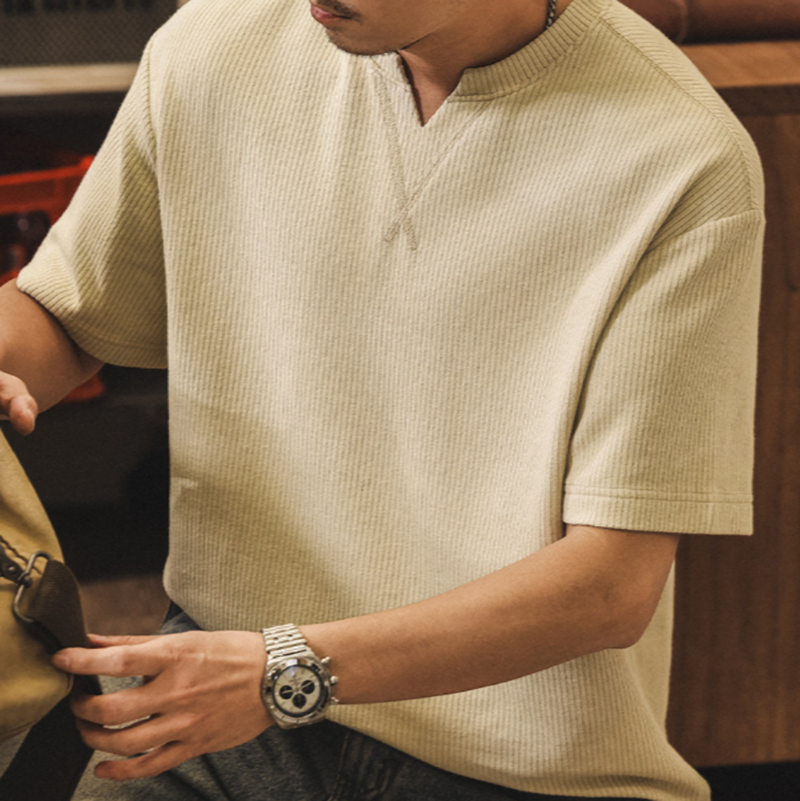 Retro Striped V-Neck T-Shirt V0911