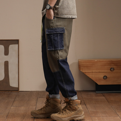 Loose Spliced Work Jeans V0964