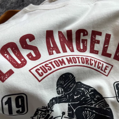 American retro bike logo T-shirt V0466