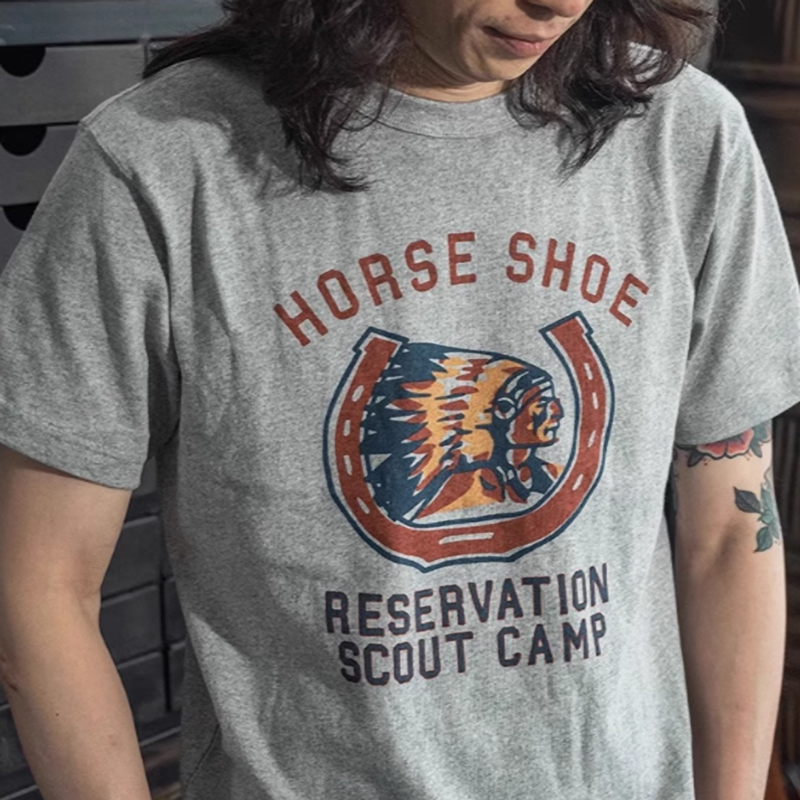 Heavyweight Vintage Indian Print Tee V0674