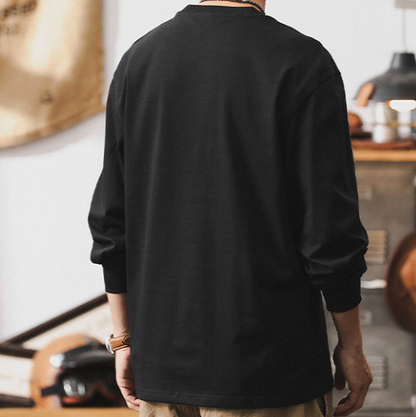 Retro Color Block Long Sleeve T-shirt V0929