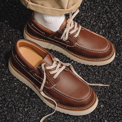 Retro British Fake Leather Shoes V0983