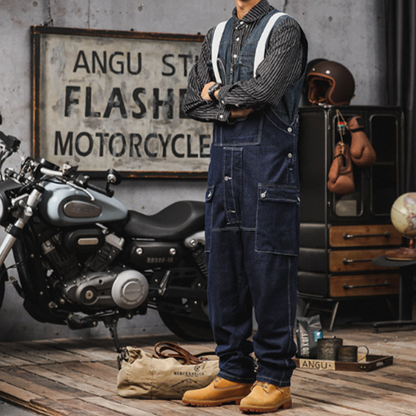 Retro Denim Work Overalls V0973