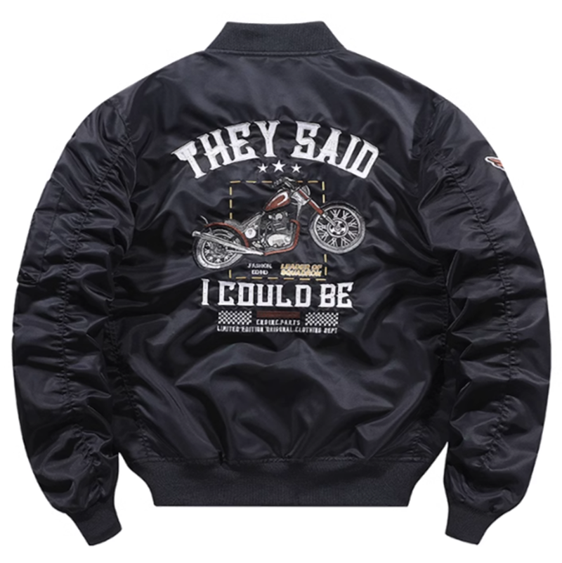 Retro Bike Back Print MA-1 Jacket V0290