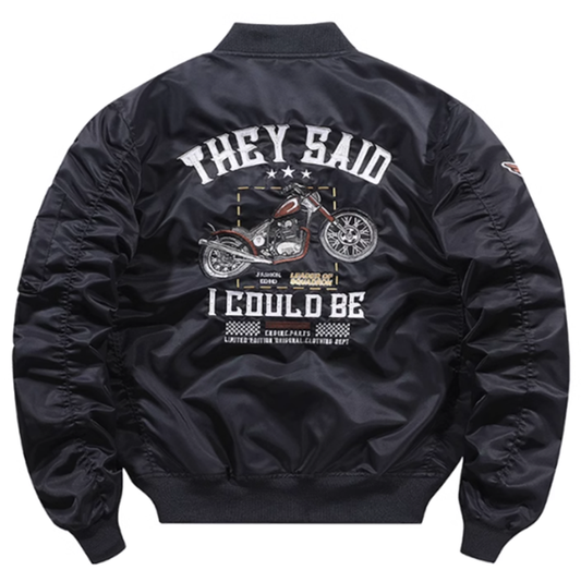 Retro Bike Back Print MA-1 Jacket V0290