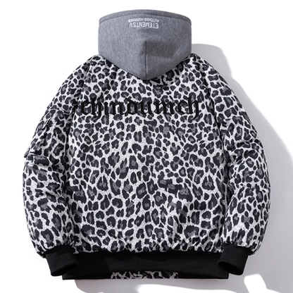 leopard print bomber jacket V0412