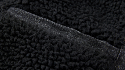 Retro denim fleece jacket V0324