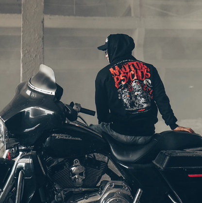 American punk biker zip-up hoodie V0062