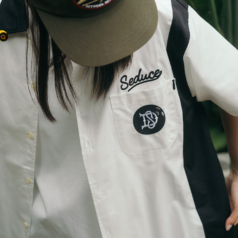 Retro Colorblock Bowling Shirt V0955