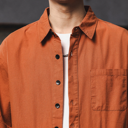Retro Multi-Pocket Short-Sleeve Shirt V0968