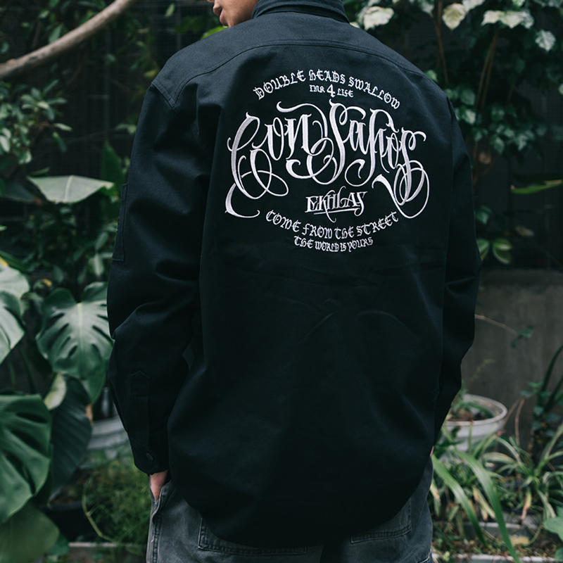 Black Long Sleeve Work Shirt V1050